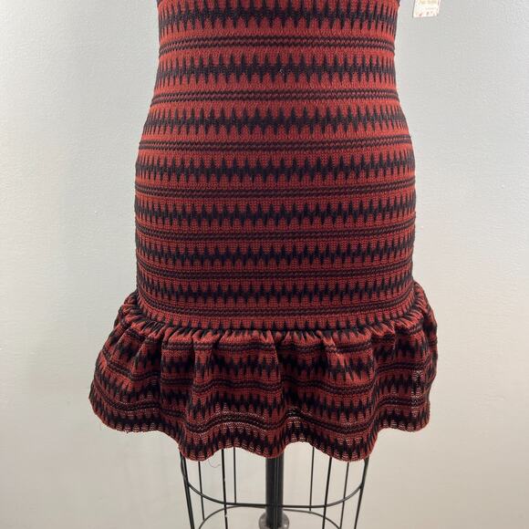 NEW Free People Cozy Day Copper Black Knit Sweater Dress Tunic XS $118 - Picture 6 of 10